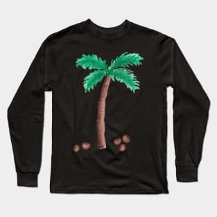 Palm Tree & Fallen Coconuts Long Sleeve T-Shirt